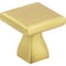 Elements 1" Overall Length Brushed Gold Square Hadly Cabinet Knob 449BG - alternate 1